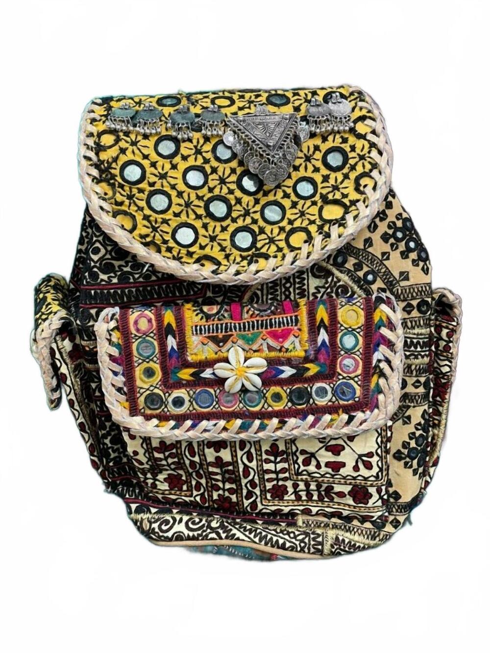 NEW KANTHA BAE women's upcycled embroidered market backpack in gypsy soul